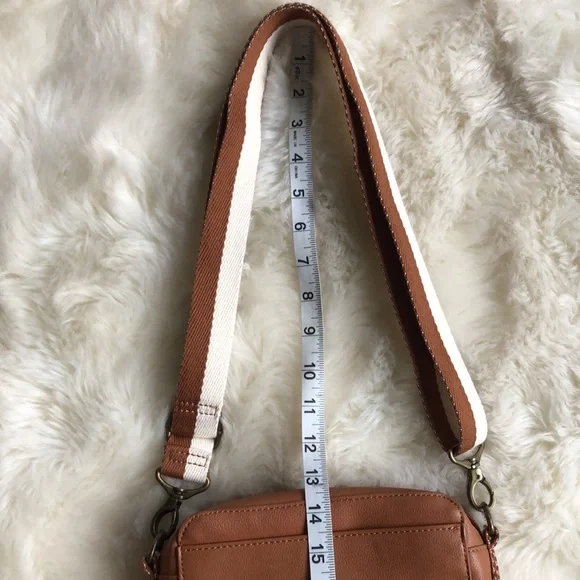 Thirty One Brown Vegan Leather Crossbody Brass Hardware - Picture 8 of 11